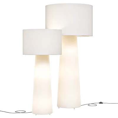 Modern White Chandeliers With Square Shades And Cylindrical Columns For Home Interior 3d model