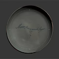 Hand Carved White Bowl With Brown Rim And Blue Decorative Patterns Marguerite Lettering