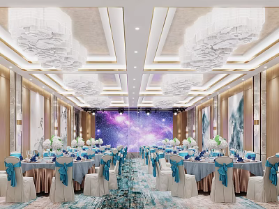 New Chinese Banquet Hall 3d model