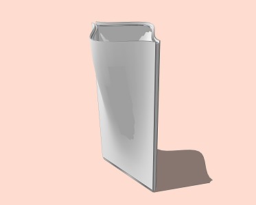 Modern trash can simple metal shaped creative 3d model