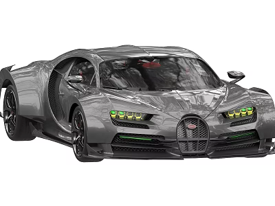 Sleek Gray Sports Car With Streamlined Body LED Headlights And Modern Design 3d model