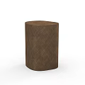 Stylish Brown Cylindrical Side Table With Woven Texture And Minimalist Design 3d model