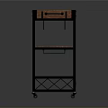 Multi Tier Wine Rack With Metal Frame And Wooden Shelves On Wheels