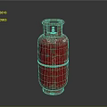 Red Old Worn Gas Cylinder Equipment With Scratched Surface For Industrial Storage