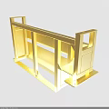 Golden Metal Frame Structure With Rectangular Design And Support Bars 3d model