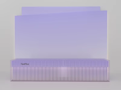 Modern Purple Reception Desk Design With Striped Front And LED Lighting 3d model