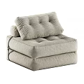 Modern Single Sofa With Textured Fabric Tufted Backrest And Comfortable Seating 3d model
