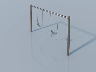 Modern Swing Door With Metal Frame And Light Blue Background Design 3d model