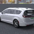 White Chrysler Minivan Exterior With Sunroof Front Grille And Alloy Wheels