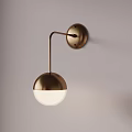 Modern Brass Wall Lamp With Spherical Lampshade And Wall Mounted Design 3d model