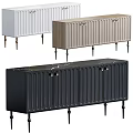 Modern Stylish Dressers With Vertical Stripes Metal Legs And Marble Top