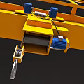 Yellow Industrial Safety Platform With Guardrails And Metal Support Rails