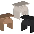 Modern Side Tables with Beige Brown Black Colors and Arched Base Design