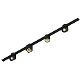 Black Track Mounted Four LED Downlights Spotlights for Modern Home Interior Lighting