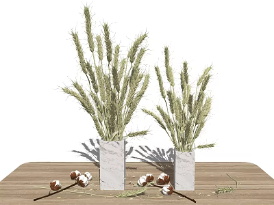 Modern Vase Jewelry Ornaments Wheat Ears Rice Dried Flower Vase 3d model