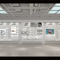 Well Lit Modern Fashion Store Interior With Clothing Racks And Bag Displays 3d model