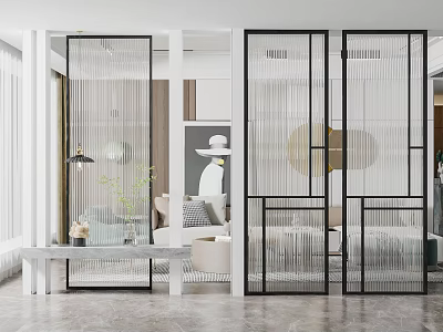 Modern partition Changhong glass porch partition 3d model