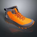 Orange and Gray High Top Hiking Shoes with Orange Laces and Grip Sole