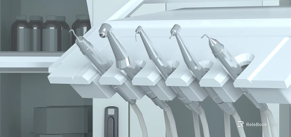 Professional Stainless Steel Medical Devices for Dental Treatment with Precision Handpieces and Durable Design 3d model 