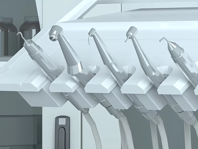 Professional Stainless Steel Medical Devices for Dental Treatment with Precision Handpieces and Durable Design 3d model