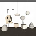 Japanese-style lamps and lanterns combination floor lamp combination floor lamp 3d model