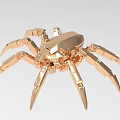 Golden Spider Shaped Metallic Decorative Ornament Set For Modern Home Decor