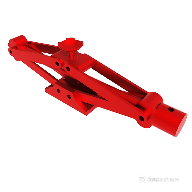 Durable Red Mechanical Car Jack Tool For Vehicle Repair And Lifting 3d model 