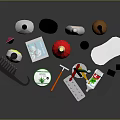 Assorted Daily Living Essentials With Toiletries Cosmetics Brushes And Personal Care Items