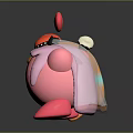 Happy Orange and Pink Hat Wearing Cartoon Characters with Smiling Faces and Floating Hearts
