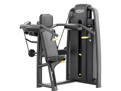 REP Fitness Seated Row Machine Black Yellow Adjustable Seat Handle Weights Gym Equipment 3d model
