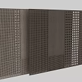 Sleek Modern Background Wall Design With Perforated Metal And Wooden Panels