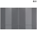 Dark Wooden Decorative Panels With Herringbone Pattern Metal Strips And Symmetrical Design