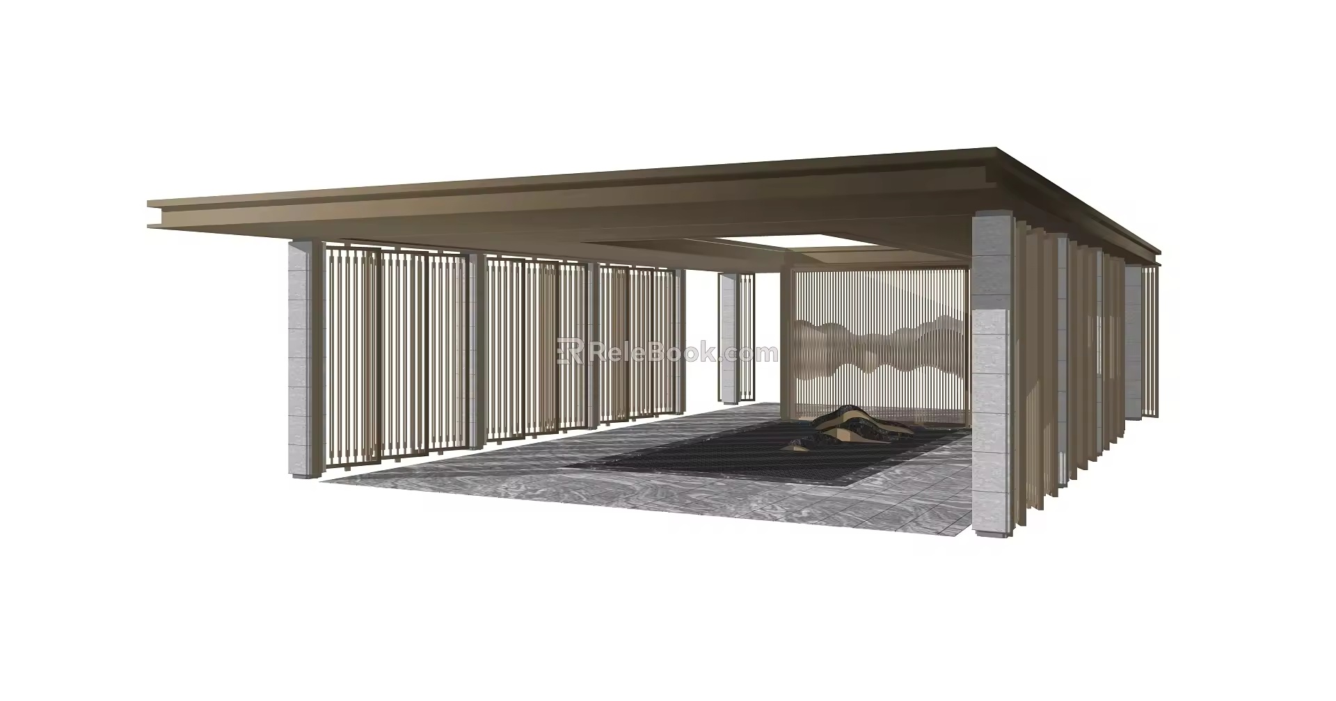 New Chinese style gallery 3d model