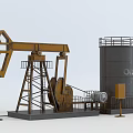 Modern Pumping Unit Kowtow Machine Kowtow Worm Oil Exploitation Equipment Beam Pumping Unit No Beam Pumping Unit Oil Drilling Equipment Oil Exploitation Equipment 3d model