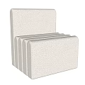 Light Beige Textured Fabric Single Sofa With Modern Minimalist Square Design And Comfortable Seat