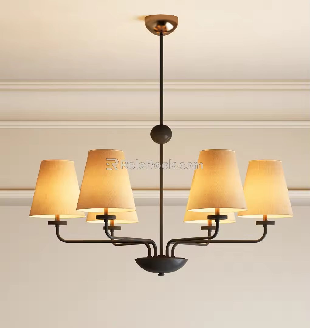 Modern Middle Ancient Chandelier French Middle Ancient Chandelier 3d model