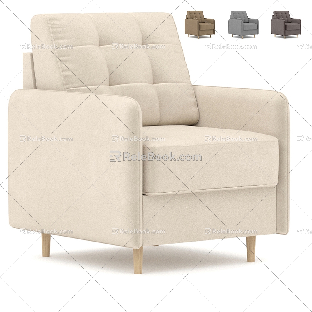 Nordic Simple Sofa Single Sofa Simple Sofa 3d model