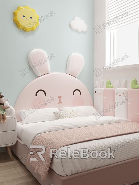 Modern Children's Bed Children's Soft Bag Rabbit model