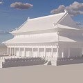 Ancient Architecture With Traditional Roof Design White Walls Stone Steps And Wooden Pillars