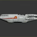 White Spaceship 3D Model With Red Stripe Emblem Engines And Windows 3d model
