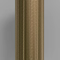 Decorative Column With Golden Herringbone Pattern And Elegant Textured Surface