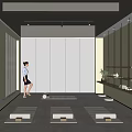 Well lit Yoga Studio Featuring Multiple Yoga Mats Blocks Wooden Blinds Wall Shelves And Plants