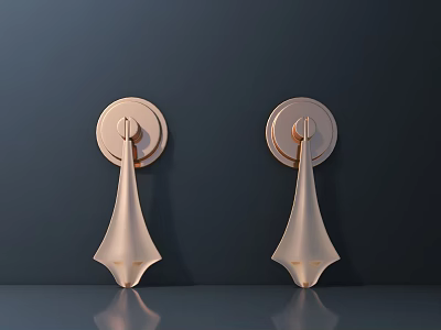 Rose Gold Modern Wall Lamps With Elegant Design On Dark Wall 3d model