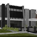 Modern Detached Villa with Outdoor Terrace Swimming Pool White Sofas Wooden Deck and Palm Trees