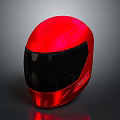 Sleek Red Helmet With Black Visor And High Glossy Exterior Design