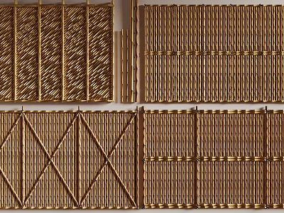 Woven Wooden Room Dividers With Various Patterns For Interior Design 3d model