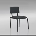 Single Black Leather Chair Modern Design With Metal Frame Structure
