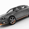 Gray Modern Crossover SUV With Orange Accent Wheels Sleek Body And Stylish Front Fascia