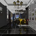 Modern KTV Lounge with Yellow Sofas Diamond Tufted Walls Pink Chandeliers and TV