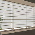 White Horizontal Blinds for Modern Minimalist Interior with Natural Light and Potted Plant